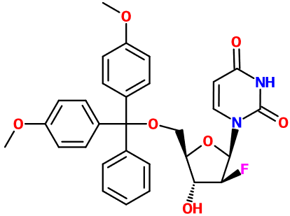 (image for) MC080666 5'-O-(4,4'-Dimethoxytrityl)-2'-fluoro-β-D-arabinofuranosyl-2'-deoxyuridine